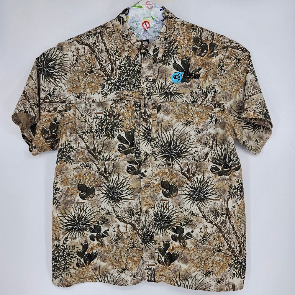 Gameguard Shirt Mens 2x Cactus Camouflage Fishing Short Sleeve Outdoor